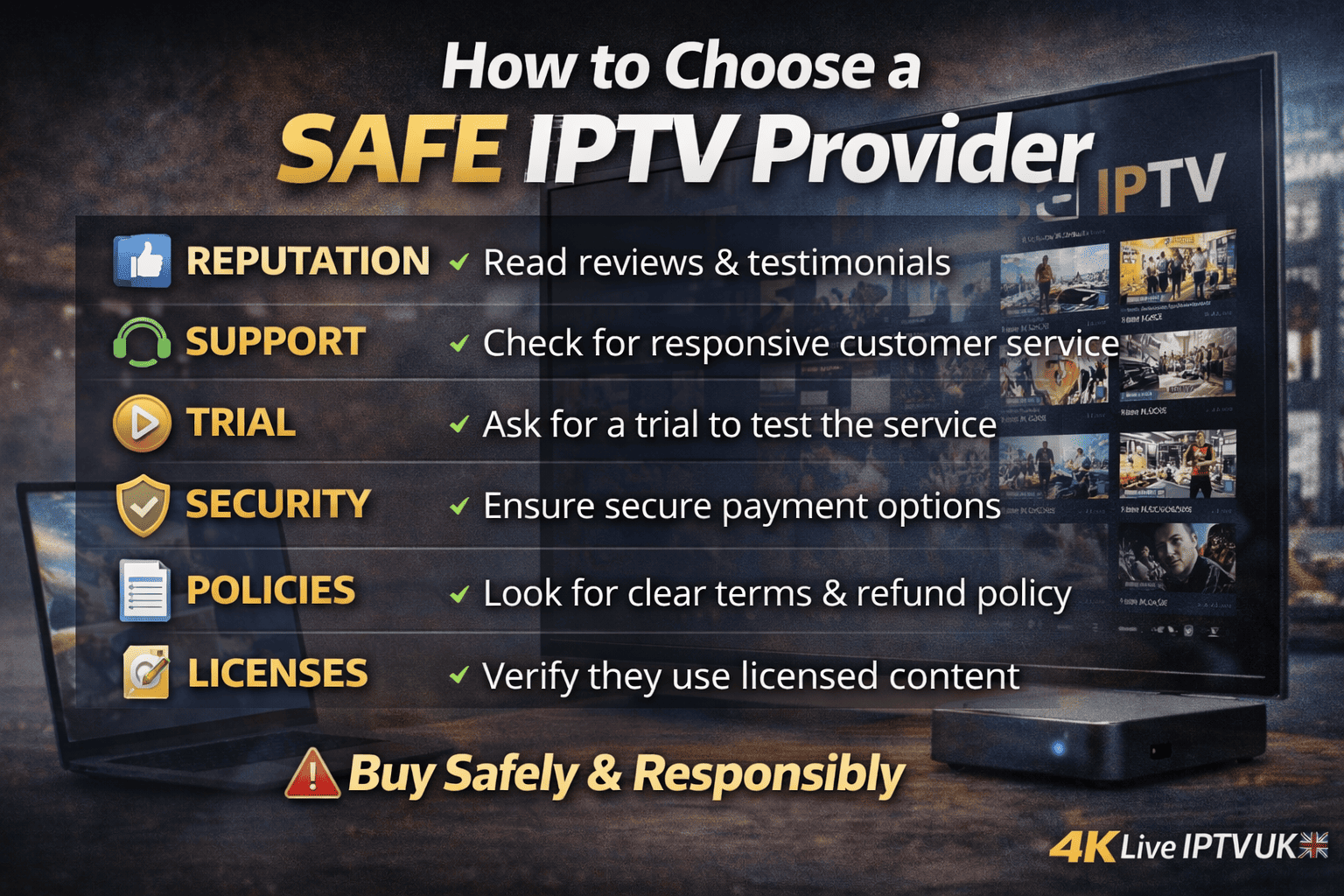 How to Choose a Safe & Reliable IPTV Provider in the UK (2025 Checklist) – reliable IPTV UK